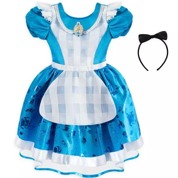 Alice Costume Dress Kids Girls Size 5/6 Alice in Wonderland Disney NWT Sealed - Picture 1 of 12